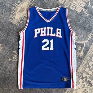 Blue PHILADELPHIA 76ers Sixers Basketball Jersey Youth XL